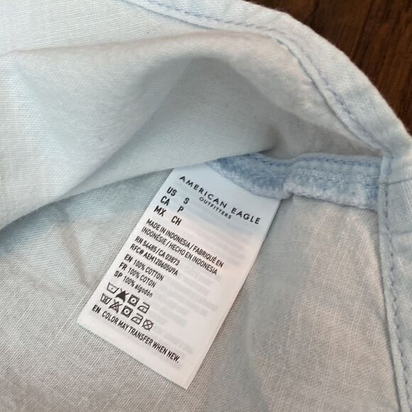 American Eagle Oversized Chambray Blouse - Size Small - Picture 5 of 9